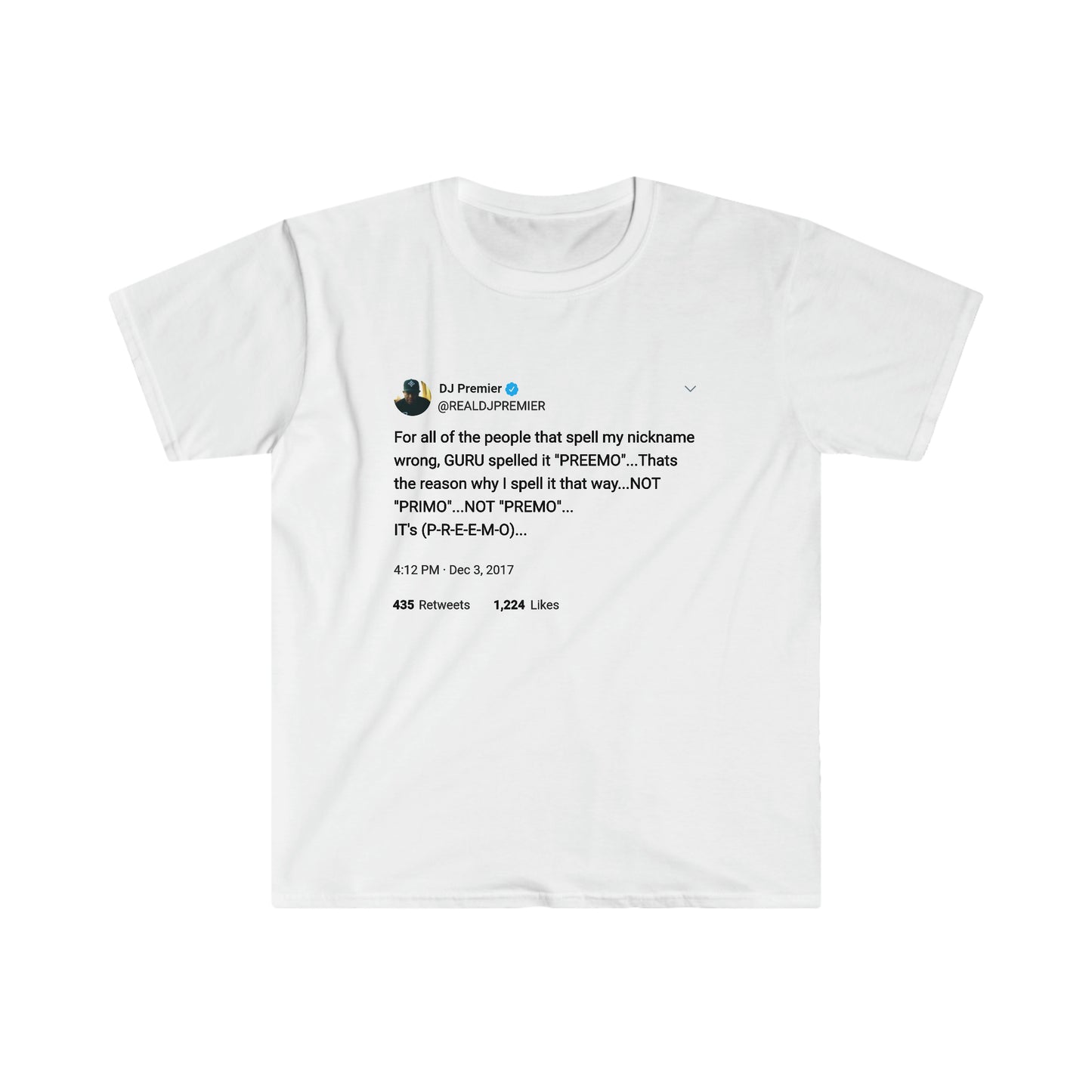 Preemo Twitter Tee, RIP GURU of Gang Starr