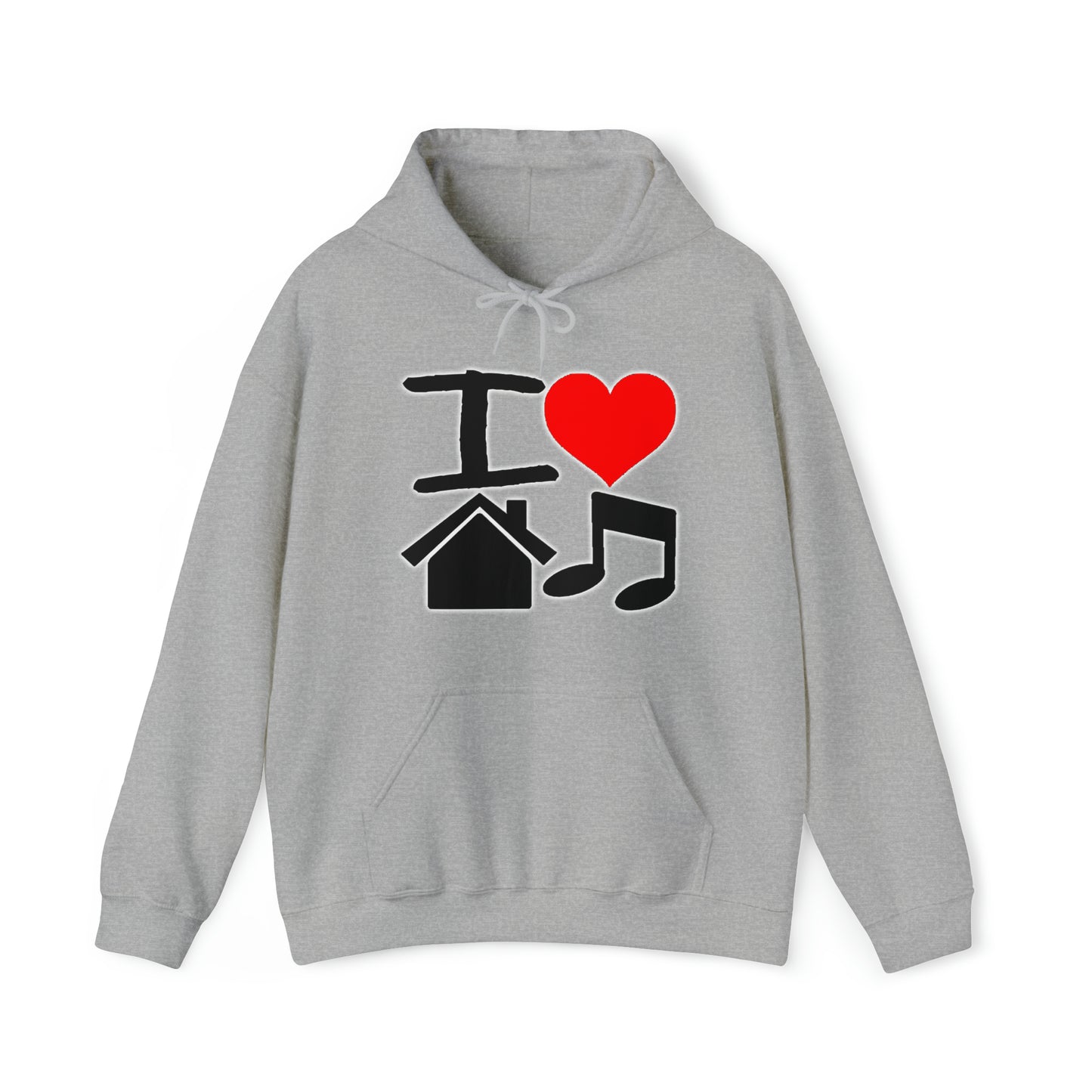 I Love House Music Unisex Heavy Blend™ Hooded Sweatshirt