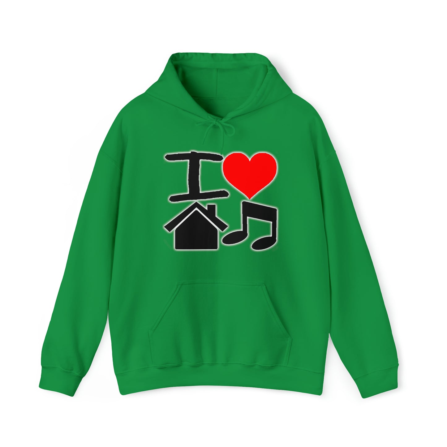 I Love House Music Unisex Heavy Blend™ Hooded Sweatshirt