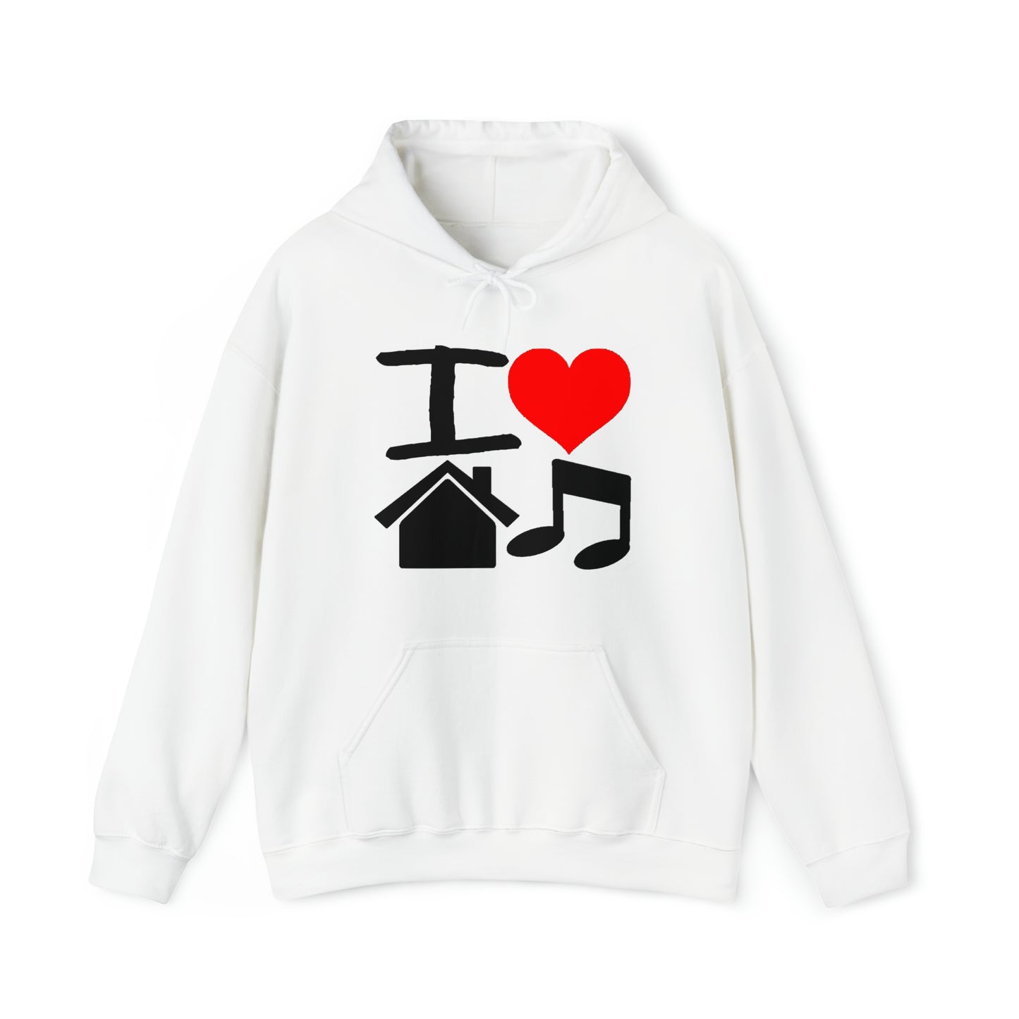 I Love House Music Unisex Heavy Blend™ Hooded Sweatshirt