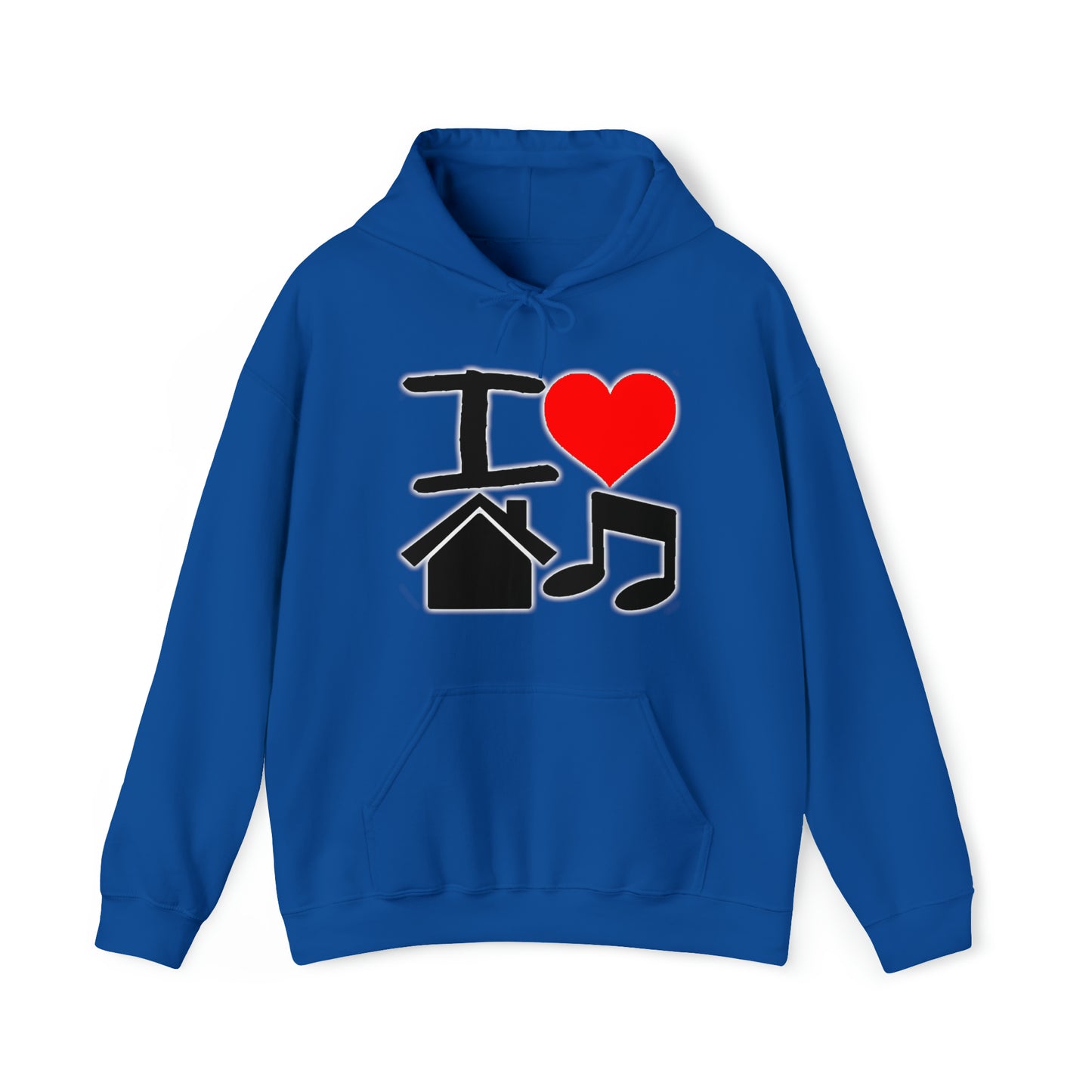 I Love House Music Unisex Heavy Blend™ Hooded Sweatshirt