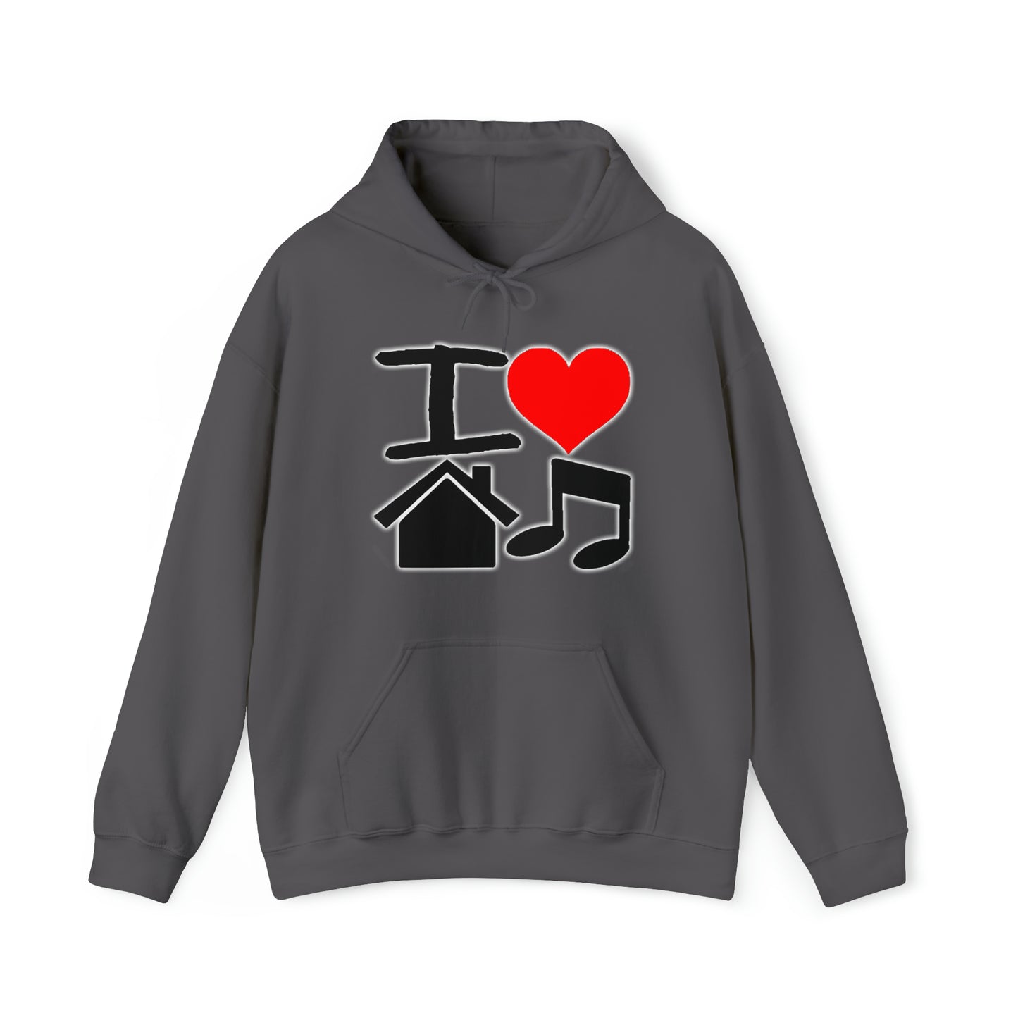 I Love House Music Unisex Heavy Blend™ Hooded Sweatshirt