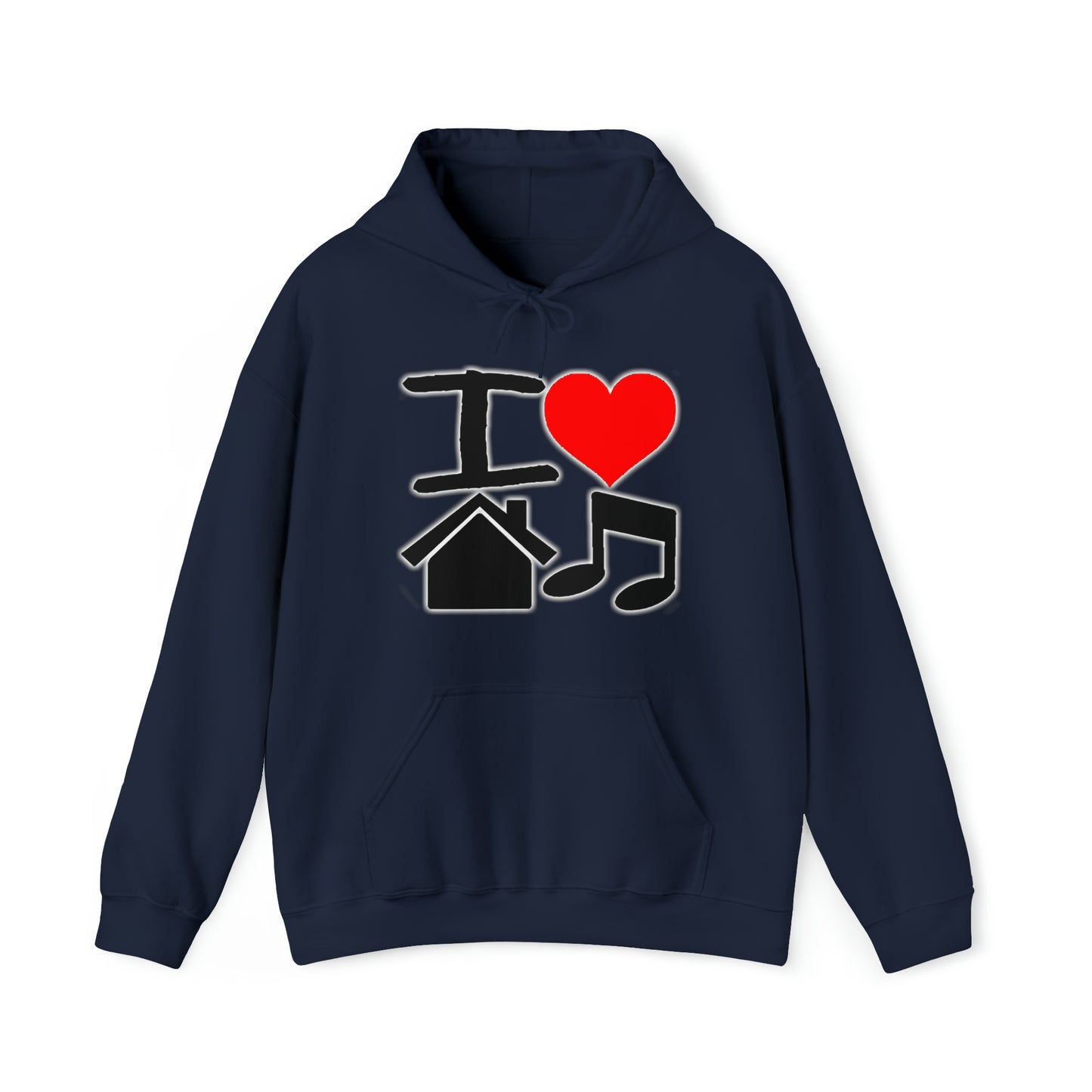 I Love House Music Unisex Heavy Blend™ Hooded Sweatshirt
