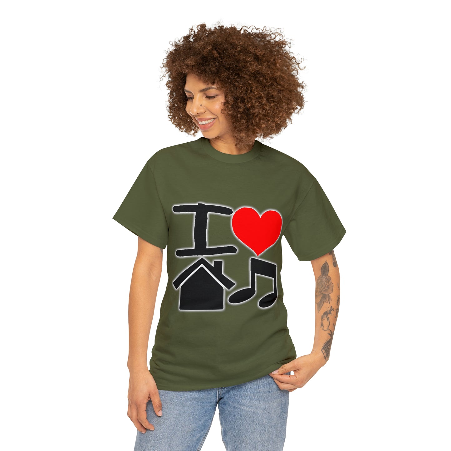 I Love House Music Unisex Heavy Cotton Tee