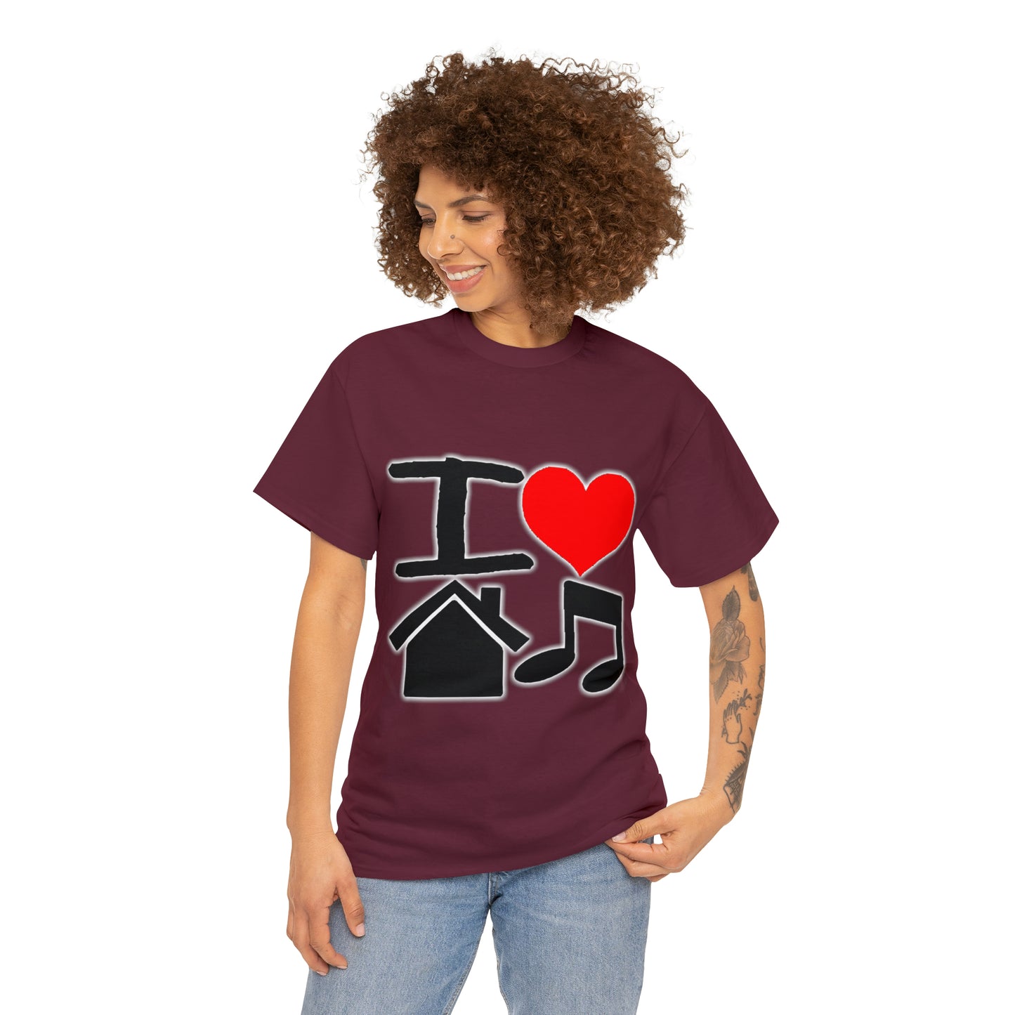 I Love House Music Unisex Heavy Cotton Tee