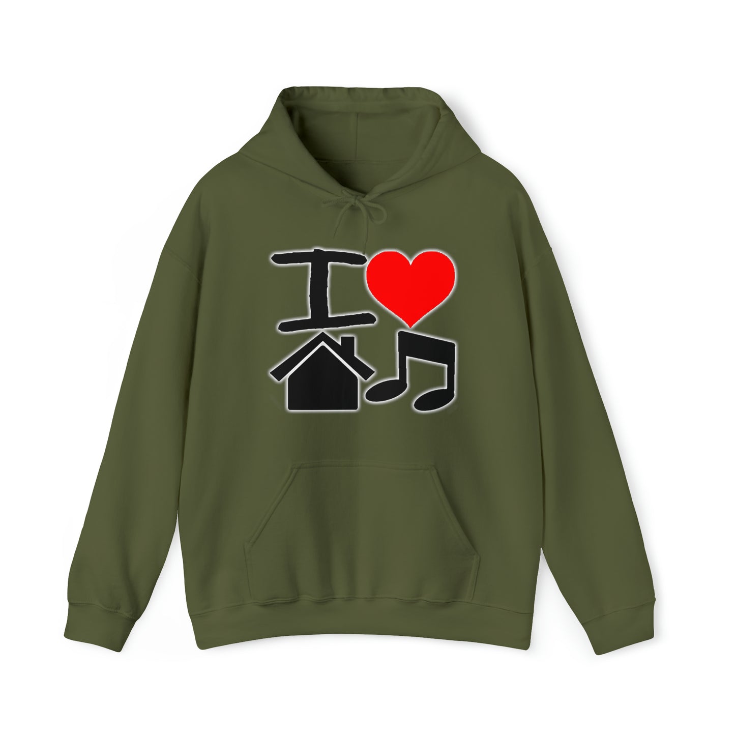 I Love House Music Unisex Heavy Blend™ Hooded Sweatshirt